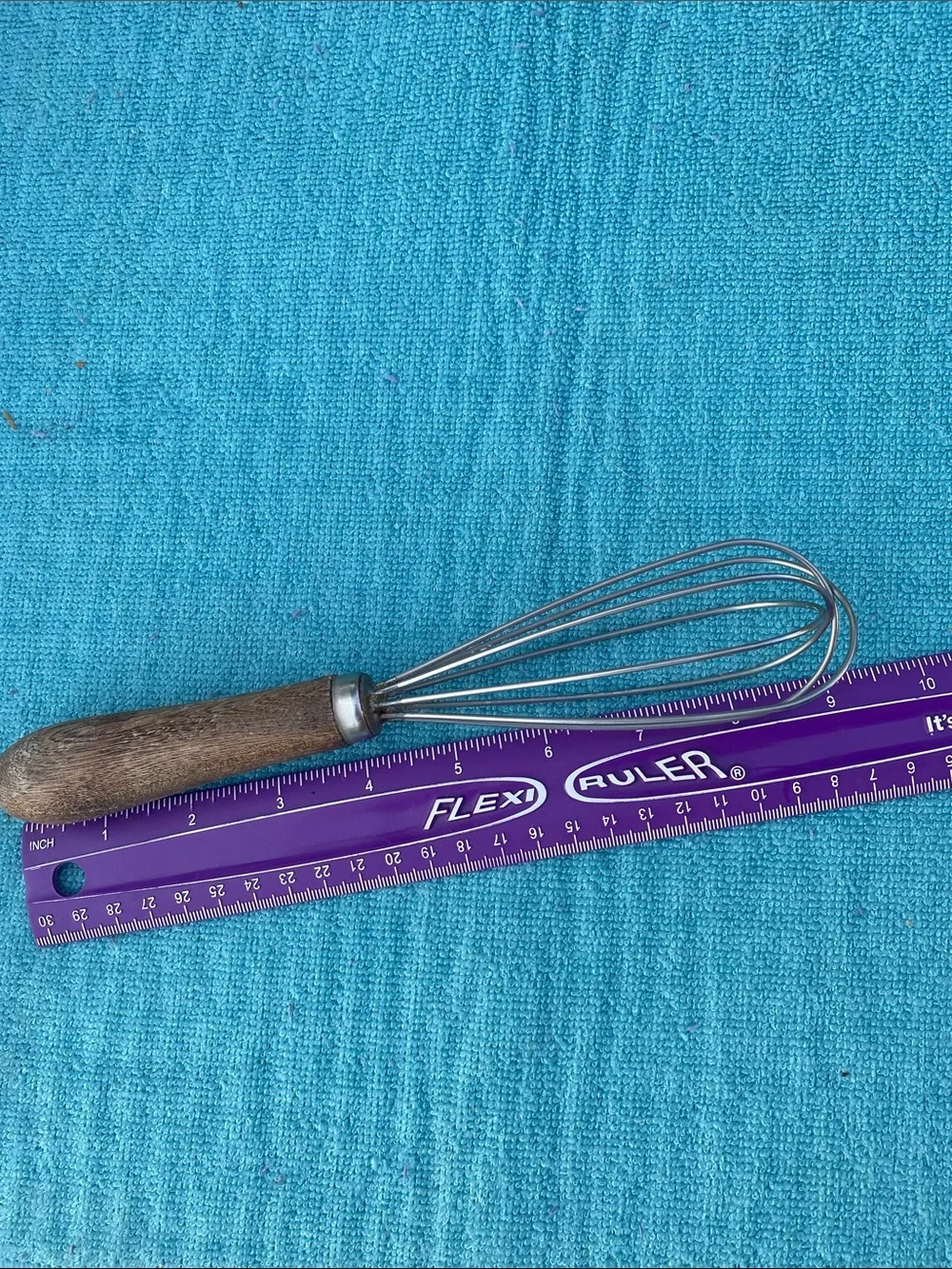 Vintage Balloon Wooden Handle Stainless Steel Wire Whisk